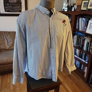 UGA Long Sleeve White and Black Striped Shirt by KA Knights Apparel Size 2XL